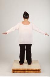 Whole Body Back Woman Animation references Casual Overweight Studio photo references